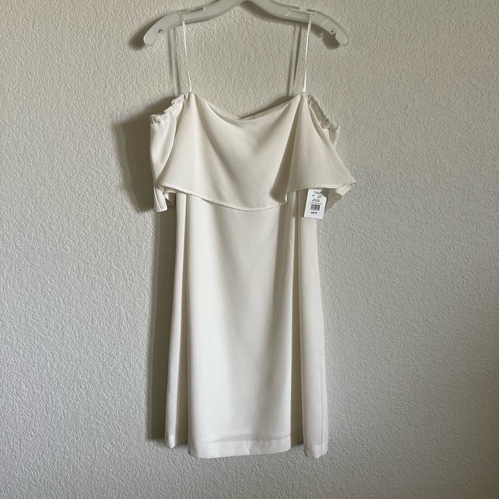 White Off The Shoulder Shift Dress